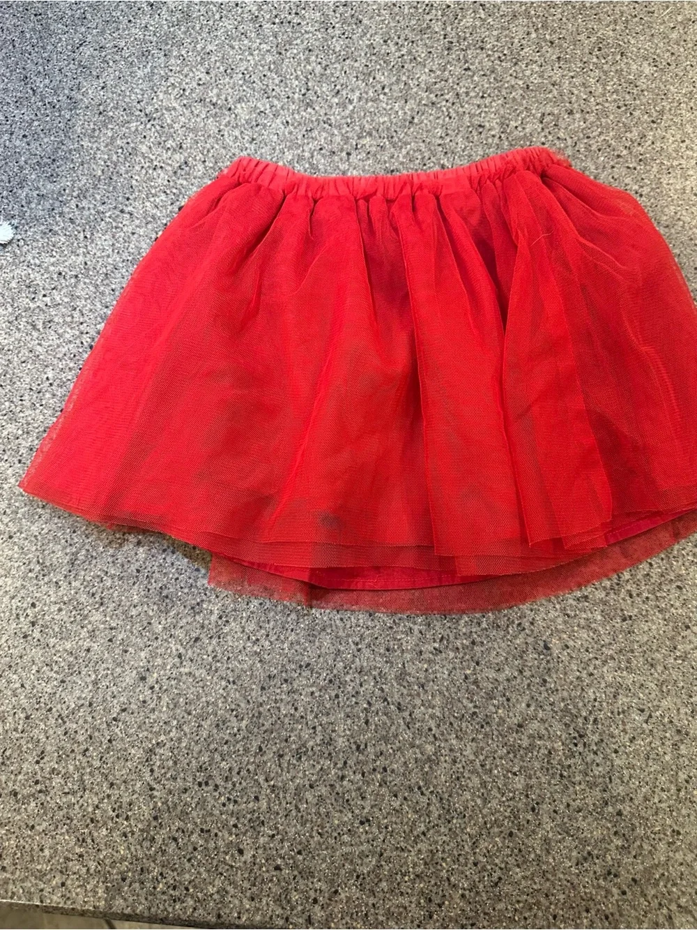 Red Tulle Skirt - Girls Elastic Waist